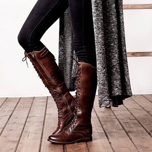 Bed Stu Della Dark Brown Lace Up Boots